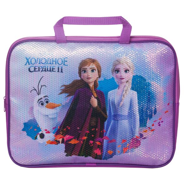 Сумка Текстильная с РУЧКАМИ Hatber А4ф для тетрадей  с пайетками -Холодное сердце-( DISNEY) , 